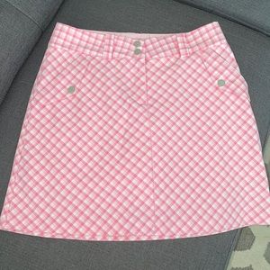 Nike Dri-Fit White & Pink Plaid Golf Skirt / Sporty Skort Size 4